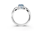 Radiant Cut Bypass Solitaire Engagement Ring Setting for a Fancy Blue Lab-Grown Diamond | Pavé Strands | Sterling Silver