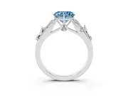 Heart-Shaped Leaf Solitaire Engagement Ring Setting for a Fancy Blue Lab-Grown Diamond | Platinum
