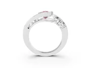 Pear-Shaped Bezel Bypass Engagement Ring Setting for a Fancy Pink Lab-Grown Diamond | Platinum