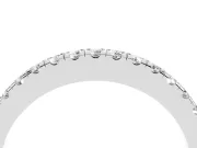 Round Diamond Slender Eternity Band Set in Silver with Pavé U-Prong Setting