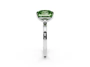 Fancy Green Asscher Cut and Emerald Cut Toi Moi Ring Set in Silver with Prong Setting