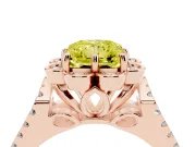 Radiant Cut Floral Halo Engagement Ring Setting for a Fancy Yellow Lab-Grown Diamond | Pavé Split Shank | Rose Gold