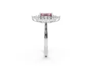 Emerald Cut Engagement Ring Setting for a Fancy Pink Lab-Grown Diamond | Platinum - Design NV-24790