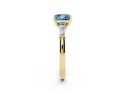 Princess Cut Baguette Engagement Ring Setting for a Fancy Blue Lab-Grown Diamond | Yellow Gold