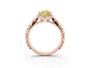 Marquise Leaf Halo Engagement Ring Setting for a Fancy Yellow Lab-Grown Diamond | Rose Gold