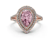 Pear-Shaped Halo Engagement Ring Setting for a Fancy Pink Lab-Grown Diamond | Rose Gold - Design NV-24799