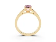 Emerald Cut Channel Engagement Ring Setting for a Fancy Pink Lab-Grown Diamond | Yellow Gold