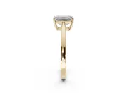 Emerald Cut Cathedral Solitaire Engagement Ring Setting | Open Shoulders | Yellow Gold