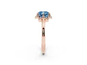Cushion Cut Petal Halo Engagement Ring Setting for a Fancy Blue Lab-Grown Diamond | Rose Gold