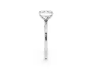 Radiant Cut Diamond Solitaire Engagement Ring Set in White gold with Thin Band and Prong Setting