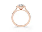 Princess Cut Floral Petal Engagement Ring Setting | Petal Accents | Rose Gold
