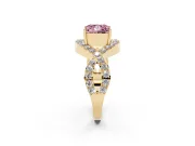 Princess Cut Infinity Twist Engagement Ring Setting for a Fancy Pink Lab-Grown Diamond | Yellow Gold