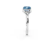 Princess Cut Leaf Bypass Solitaire Engagement Ring Setting for a Fancy Blue Lab-Grown Diamond | Sterling Silver