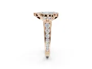 Pear-Shaped Halo Engagement Ring Setting for a Fancy Blue Lab-Grown Diamond | Graduated Channel Band | Rose Gold