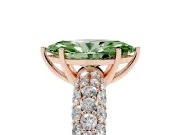 Marquise Multi Row Pave Engagement Ring Setting for a Fancy Green Lab-Grown Diamond | Rose Gold