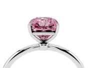 Radiant Cut Engagement Ring Setting for a Fancy Pink Lab-Grown Diamond | Sterling Silver - Design NV-24609