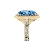 Radiant Cut Halo Engagement Ring Setting for a Fancy Blue Lab-Grown Diamond | Yellow Gold - Design NV-24729