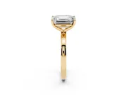 Radiant Cut and Emerald Cut Toi Moi Ring Set in Yellow gold with Prong Setting