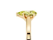Fancy Yellow Pear Cut Diamond Solitaire Ring Set in Yellow gold with Prong Setting and Classic Band