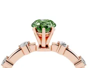 Pear-Shaped Bar Set Engagement Ring Setting for a Fancy Green Lab-Grown Diamond | Rose Gold
