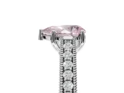 Pear-Shaped Vintage Pavé Engagement Ring Setting for a Fancy Pink Lab-Grown Diamond | Sterling Silver
