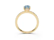 Marquise Hidden Halo Engagement Ring Setting for a Fancy Blue Lab-Grown Diamond | Yellow Gold