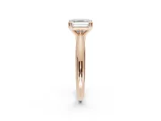 Princess Cut Tapered Solitaire Engagement Ring Setting | Double Claw Prongs | Rose Gold