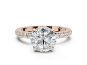 Round Hidden Halo Engagement Ring Setting | Rose Gold