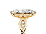 Marquise Twisted Infinity Engagement Ring Setting | Accented Strands | Yellow Gold