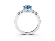 Round Five Stone Engagement Ring Setting for a Fancy Blue Lab-Grown Diamond | White Gold