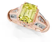 Emerald Cut Vintage Milgrain Engagement Ring Setting for a Fancy Yellow Lab-Grown Diamond | Hidden Halo | Rose Gold