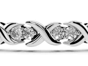 Round Lab-Grown Diamond X-Link Tennis Bracelet | Two-Stone Prong Settings | White Gold