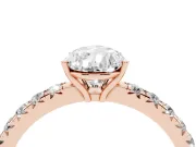 Pear-Shaped Pave Engagement Ring Setting | Shared Prong Band | Rose Gold