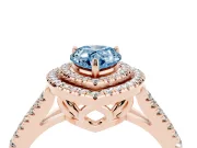 Pear-Shaped Halo Engagement Ring Setting for a Fancy Blue Lab-Grown Diamond | Rose Gold - Design NV-24799