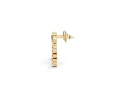Round Lab-Grown Diamond Crescent Cluster Earrings | Mixed Size Stones | Yellow Gold