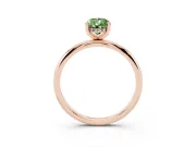 Fancy Green Pear Cut Diamond Solitaire Engagement Ring Set in Rose gold with Prong Setting and Polished Band