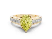 Pear-Shaped Channel Engagement Ring Setting for a Fancy Yellow Lab-Grown Diamond | Yellow Gold - Design NV-24671