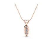 Round Lab-Grown Diamond Infinity Heart Pendant Necklace | Vertical Stone Row | Rose Gold