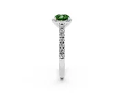 Cushion Cut Halo Pavé Engagement Ring Setting for a Fancy Green Lab-Grown Diamond | Platinum