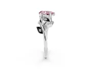 Pear-Shaped Twisted Bypass Engagement Ring Setting for a Fancy Pink Lab-Grown Diamond | Platinum