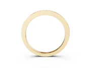 Round Lab-Grown Diamond Single Row Pavé Wedding Band | Raised Polished Rims | Yellow Gold