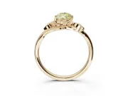 Pear-Shaped Leaf Bypass Solitaire Engagement Ring Setting for a Fancy Yellow Lab-Grown Diamond | Yellow Gold