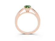 Fancy Green Pear Cut Diamond Solitaire Ring Set in Rose gold with Prong Setting and Classic Band