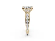 Cushion Cut Halo Engagement Ring Setting for a Fancy Blue Lab-Grown Diamond | Graduated Channel Band | Yellow Gold