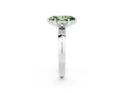 Fancy Green Marquise Cut Diamond Solitaire Engagement Ring Set in Platinum with Flat Band and Prong Setting