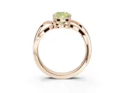 Cushion Cut Bypass Solitaire Engagement Ring Setting for a Fancy Yellow Lab-Grown Diamond | Pavé Strands | Rose Gold