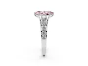 Marquise Graduated Side Stone Engagement Ring Setting for a Fancy Pink Lab-Grown Diamond | Flat Top Band | Platinum