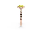 Round Halo Pavé Engagement Ring Setting for a Fancy Yellow Lab-Grown Diamond | Rose Gold