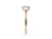 Radiant Cut Hidden Halo Ring Setting for a Fancy Pink Lab-Grown Diamond | Yellow Gold