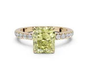 Radiant Cut Pavé Engagement Ring Setting for a Fancy Yellow Lab-Grown Diamond | Yellow Gold - Design NV-24928